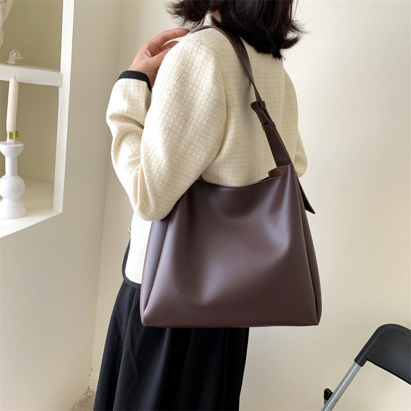 Womens Large-capacity Soft-leather Shoulder Bag