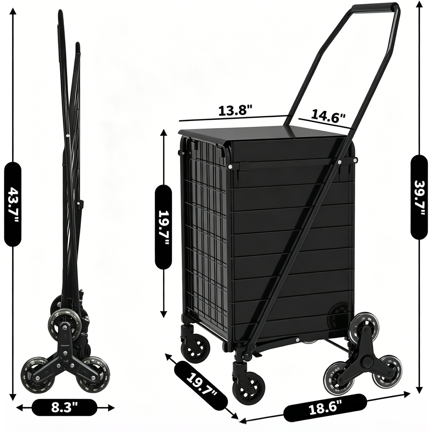 Foldable Utility Shopping Cart on Wheels