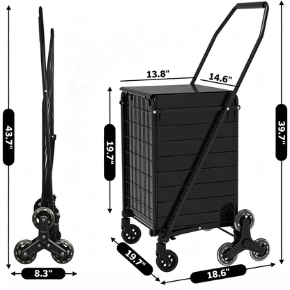 Foldable Utility Shopping Cart on Wheels