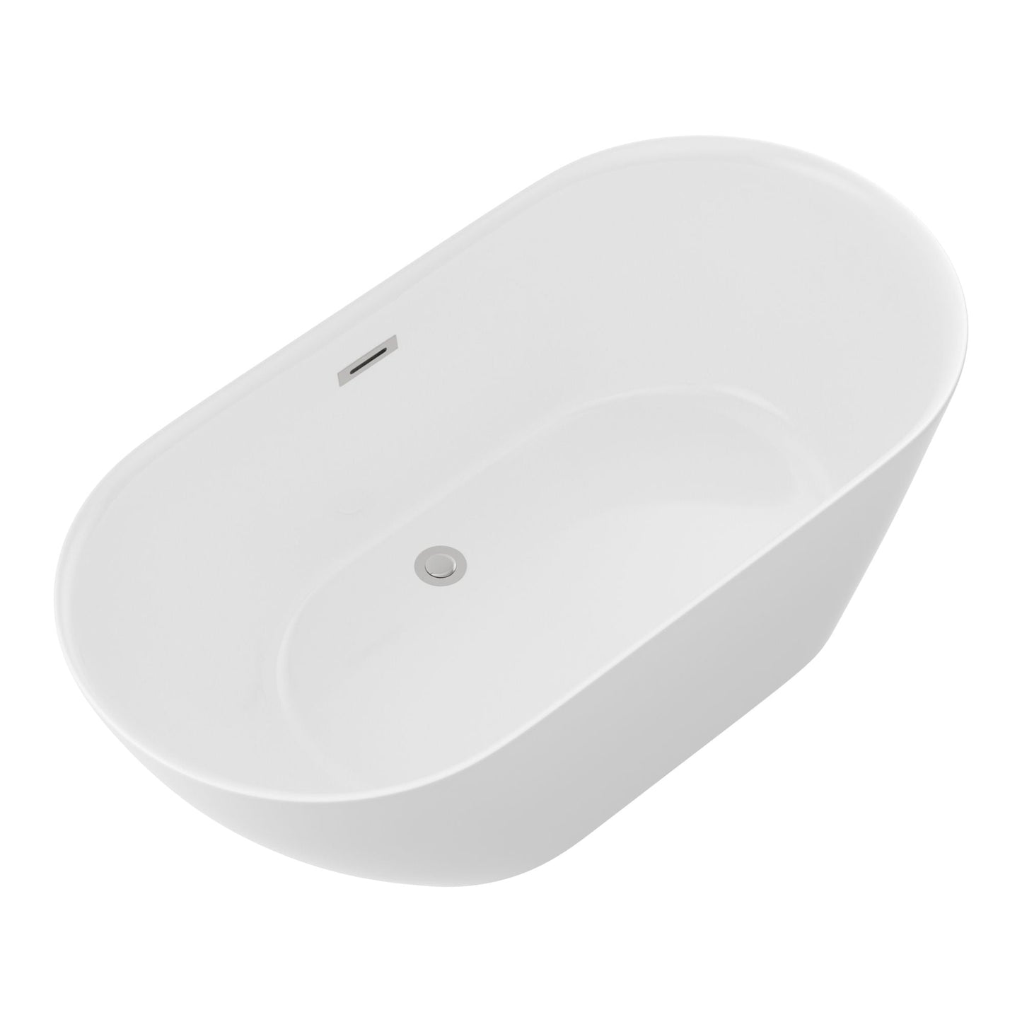 Glossy Freestanding Bathtub With Pop Up Drain