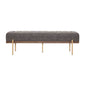 Thorian Luxury Upholstered Ottoman Bench with Channel Tufting and Metal Base
