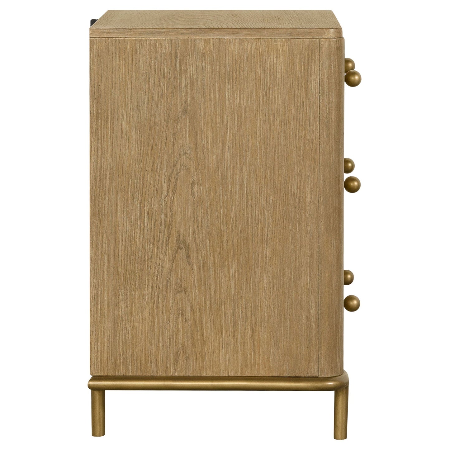 3 Drawer Nightstand With USB Ports - Brown
