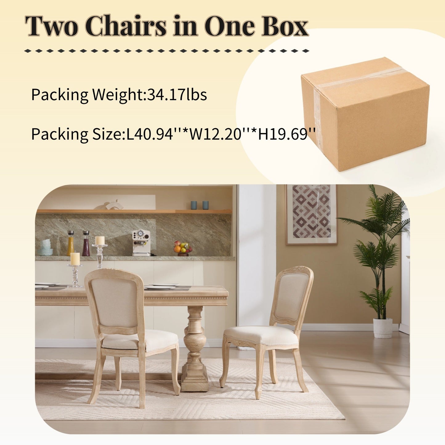 French Country Dining Chairs Set of 2