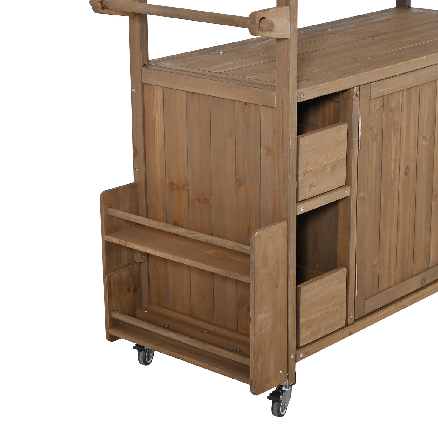 54.33' Farmhouse Rolling Outdoor Kitchen Cart