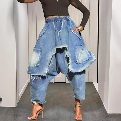 Trendy Personalized Distressed Brushed Ripped Jeans