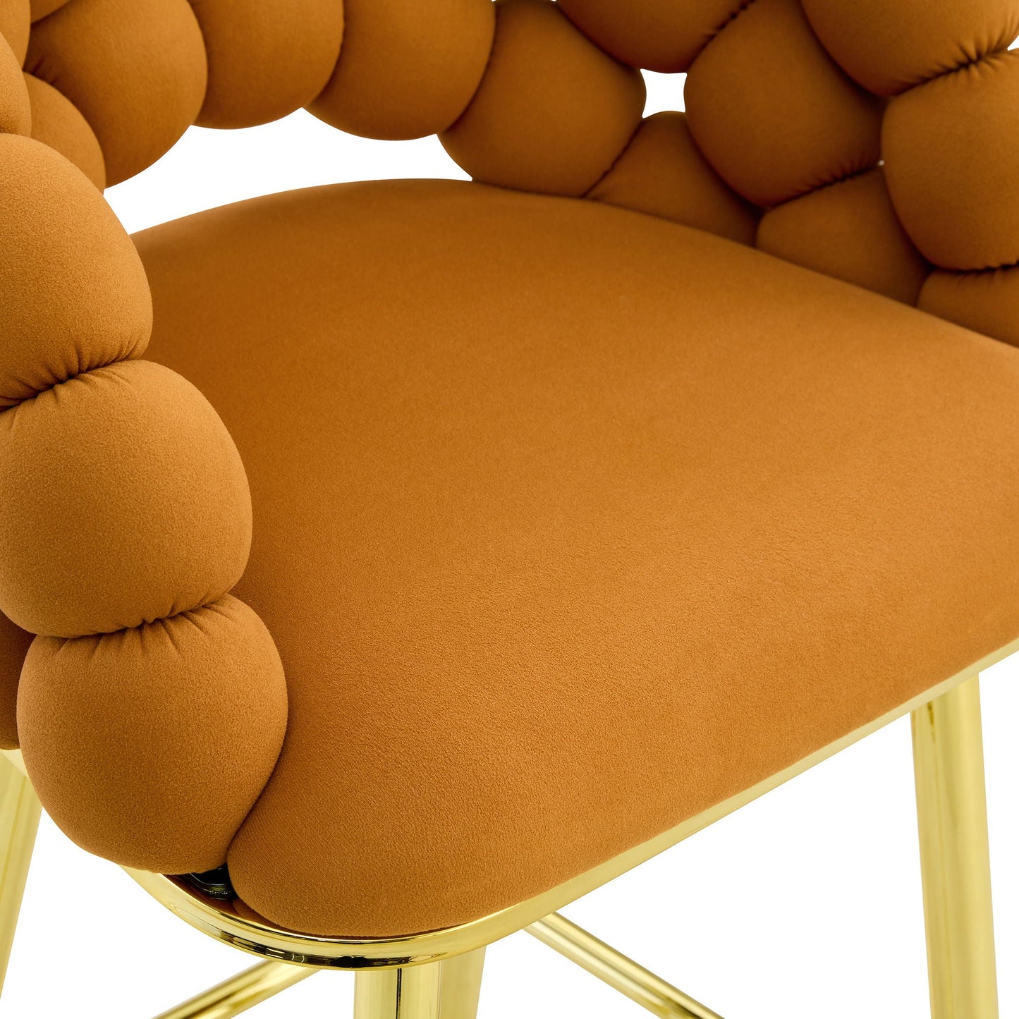 Bubble, Ball Chain Tufted Bar Chairs For Kitchen Island & Home Bar (Set of 2)