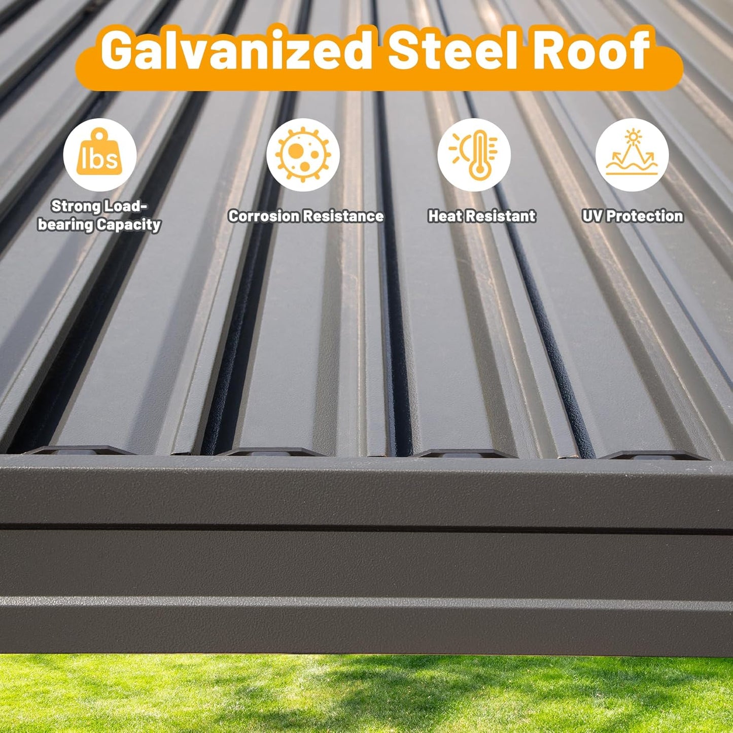 8x5 Ft Grill Louvered Pergola with Adjustable Roof and Built-in Gutter