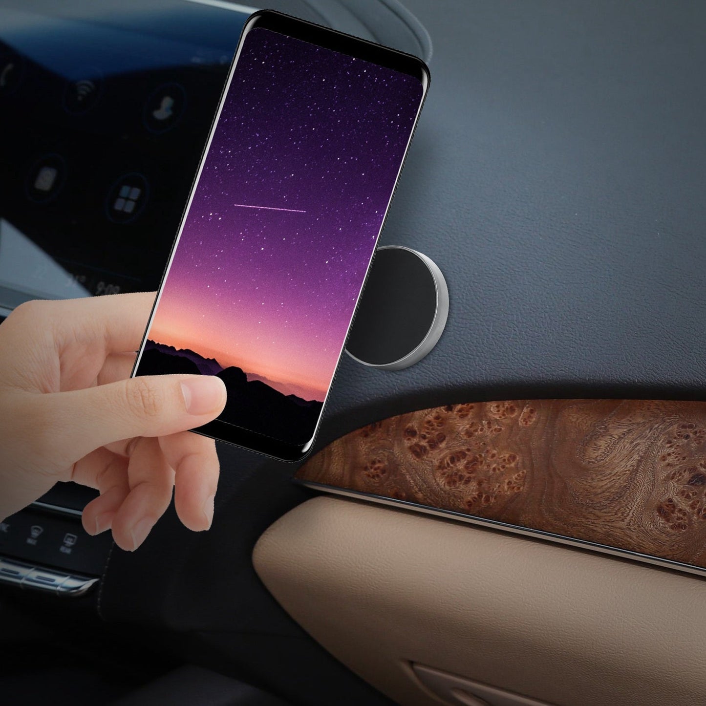 2 Pack Universal Magnetic Car Mounts Dashboard Magnetic Phone Holder Stand Fit for iPhone Galaxy Most Smartphones