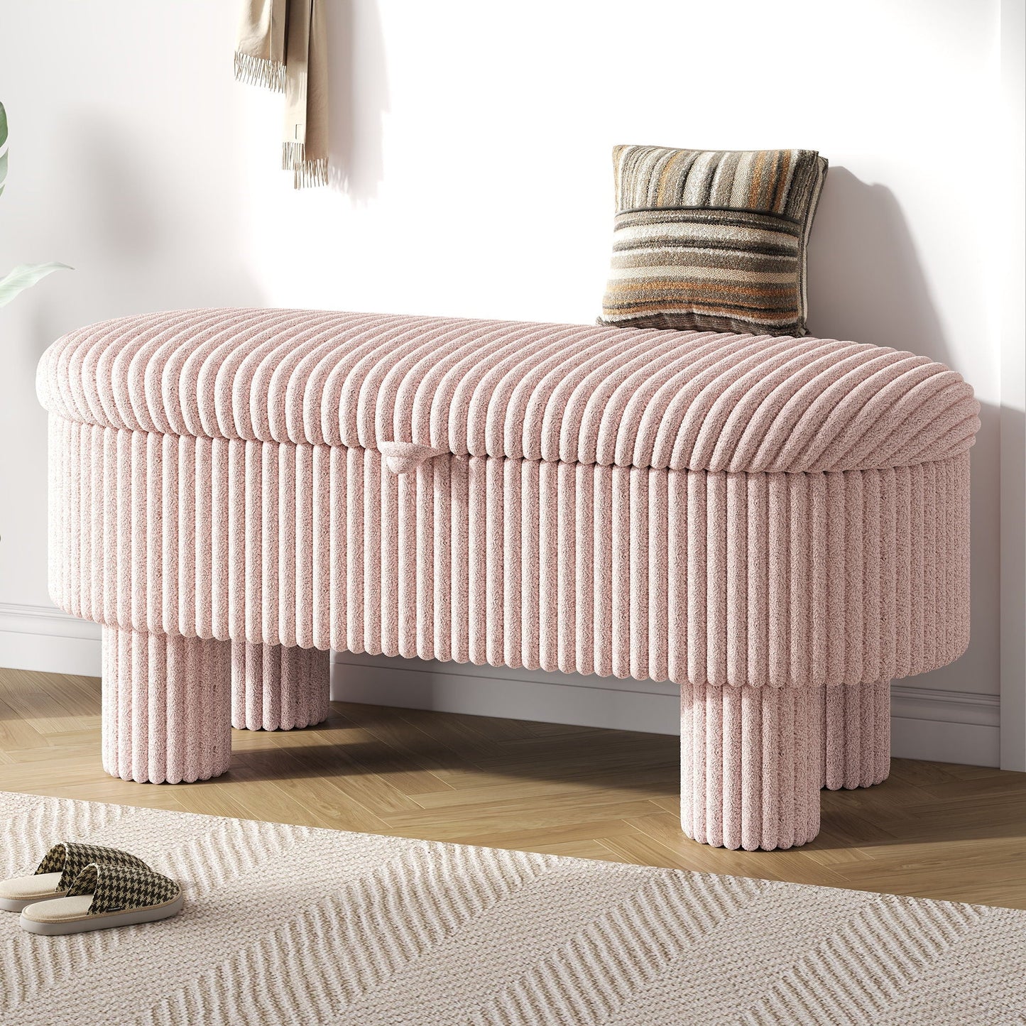 Storage Ottoman Upholstered Bench With Lift-Top Storage
