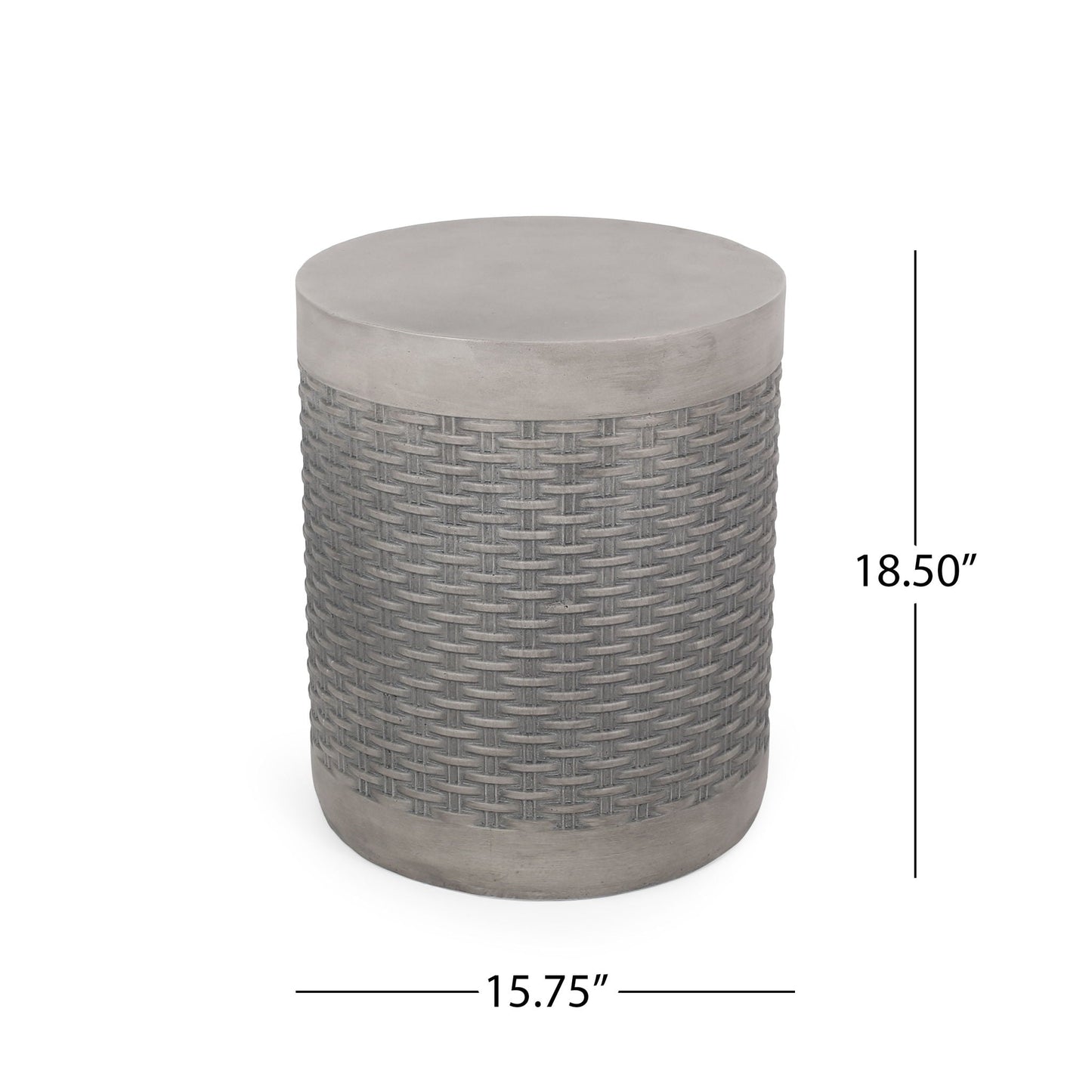 Outdoor Lightweight End Table Round Concrete - Natural