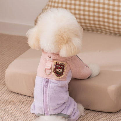 Winter Warm Fleece, Light Outdoor Color-blocking Polar Fleece, Small Dog Warm Four-legged Fleece, Pet Clothing