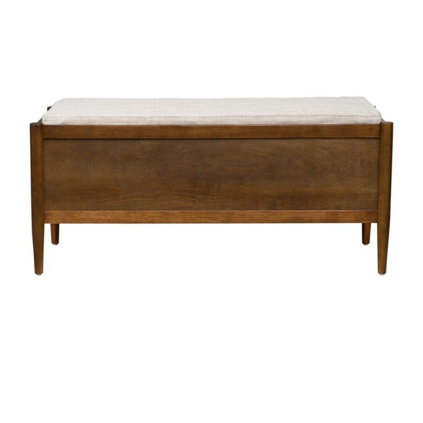 Accent Bench With Storage, Upholstered Cushion - Walnut Brown