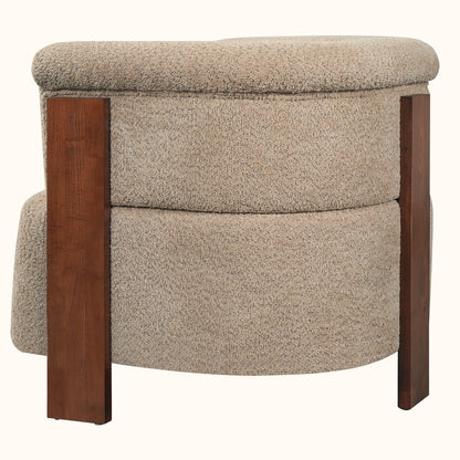 31.7" Mid-Century Curved Barrel Accent Chair