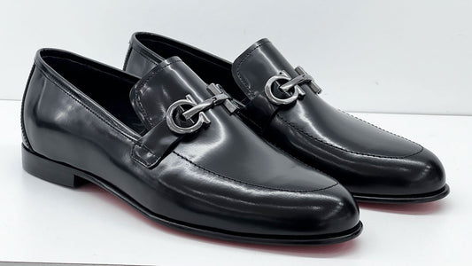 C Collection Leather Loafer - Black