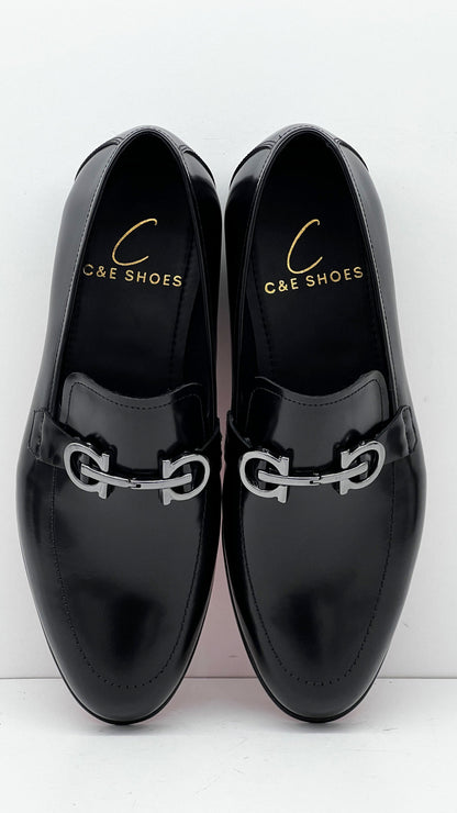 C Collection Leather Loafer - Black