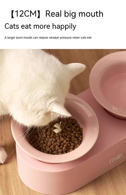 Cat Dog Ceramic Double Bowl