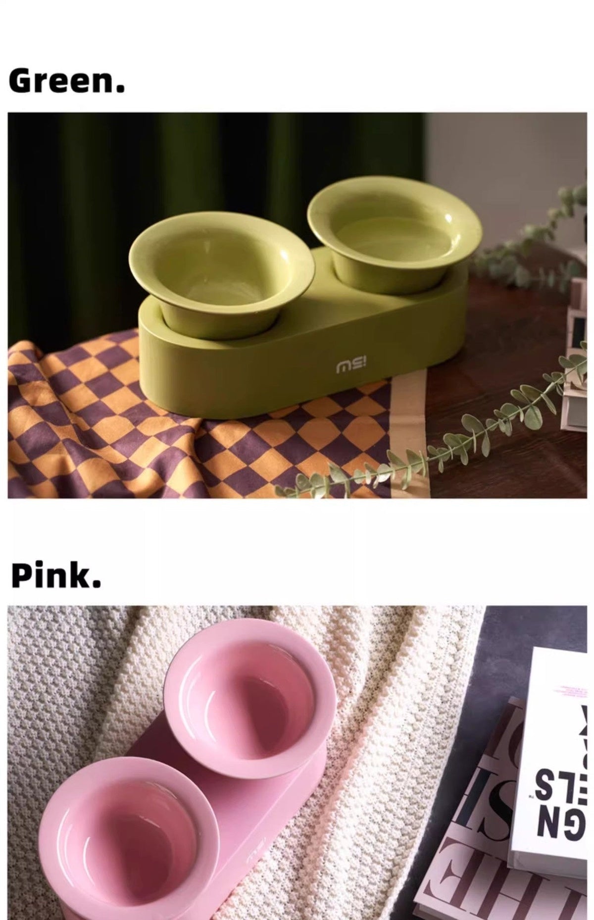 Cat Dog Ceramic Double Bowl