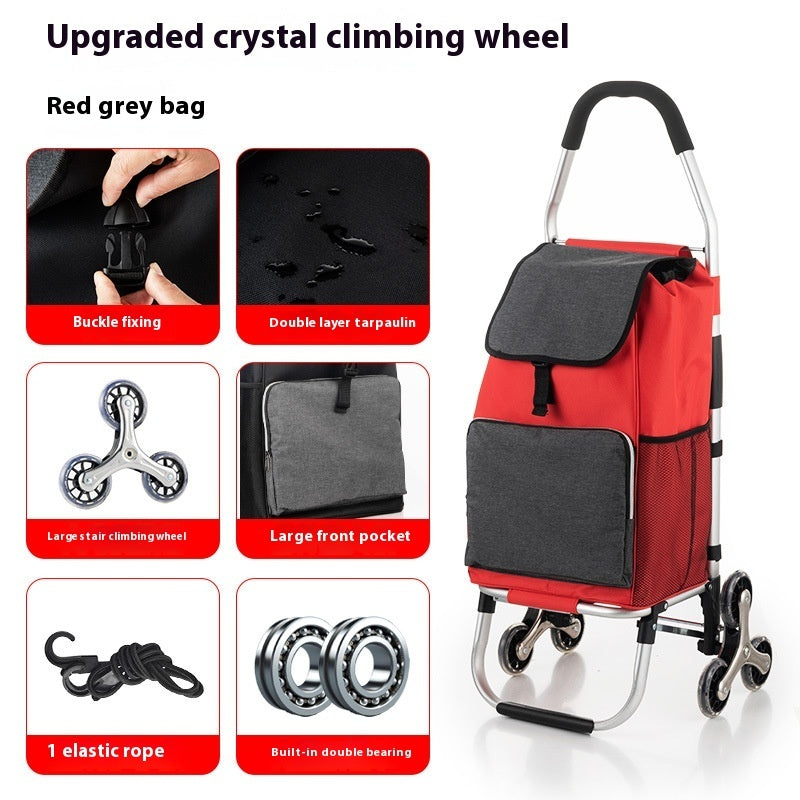 Upgraded Portable Folding Supermarket Cart