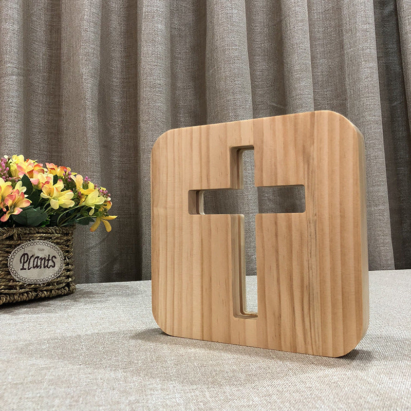 Cross pine craft table lamp