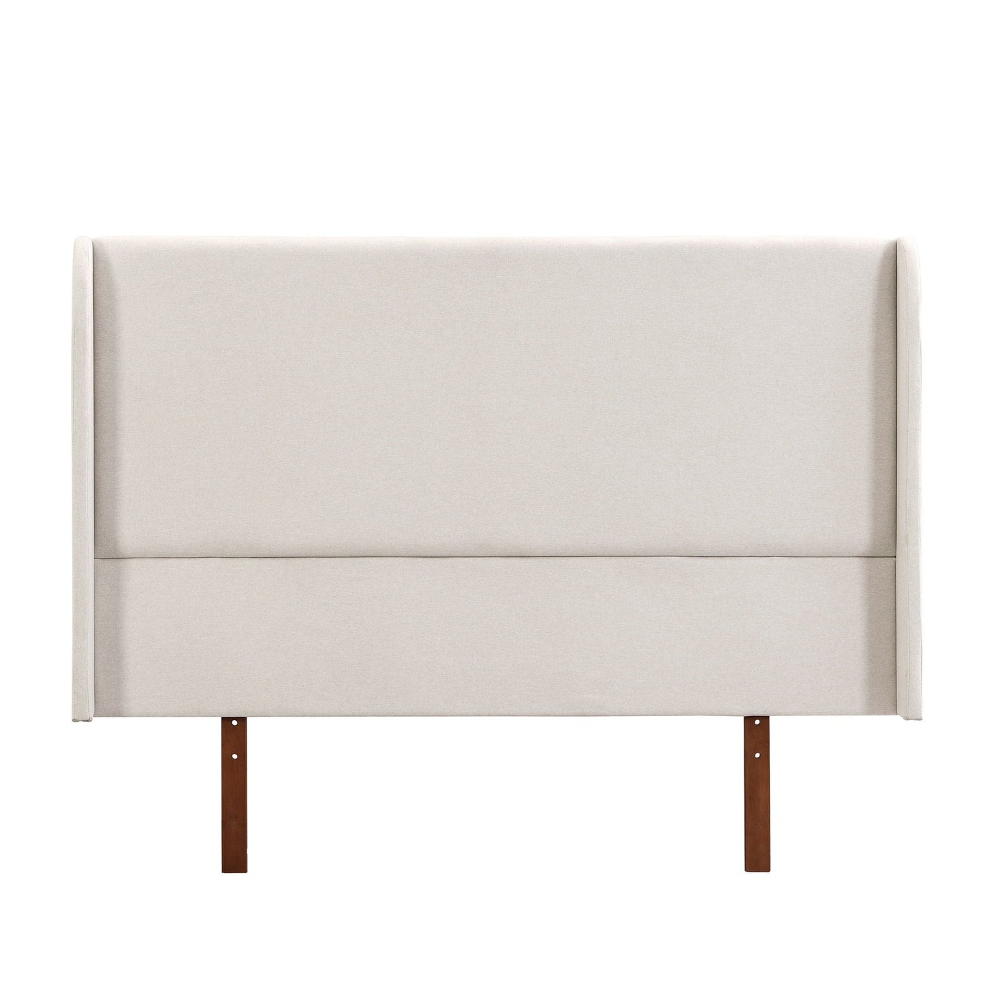 King Size Platform Bed With Upholstered High Headboard - Brown