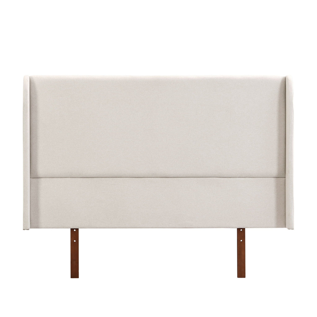 King Size Platform Bed With Upholstered High Headboard - Brown