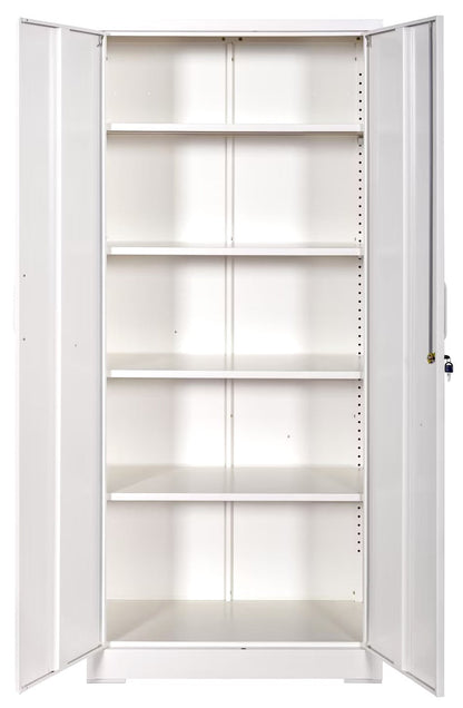 Container Furniture Direct Ironclad 71" Metal Storage Cabinet with Locking Doors and 4 Adjustable Shelves