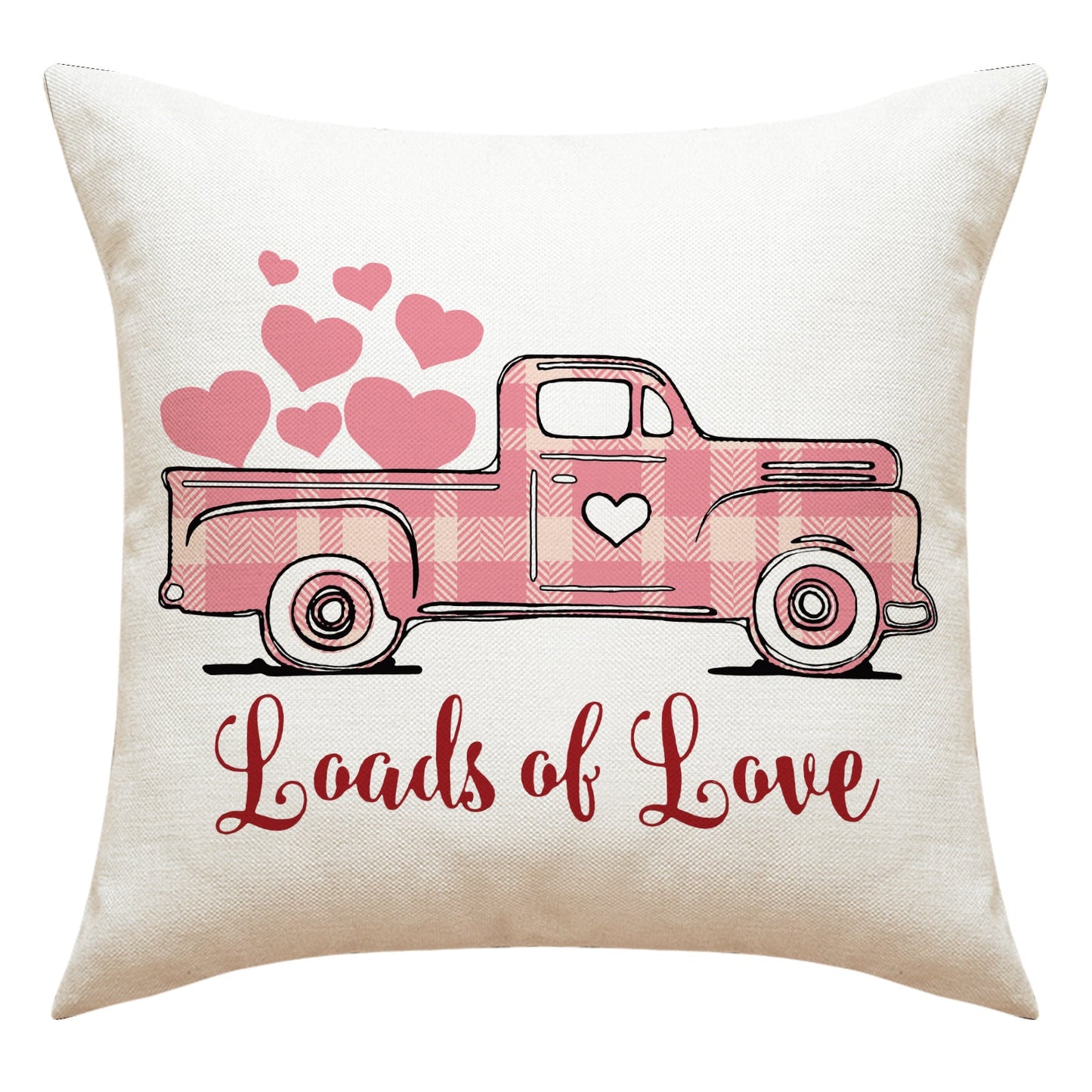 Love Heart Pillow Cover Valentine's Day Letter Printing Throw Pillowcase