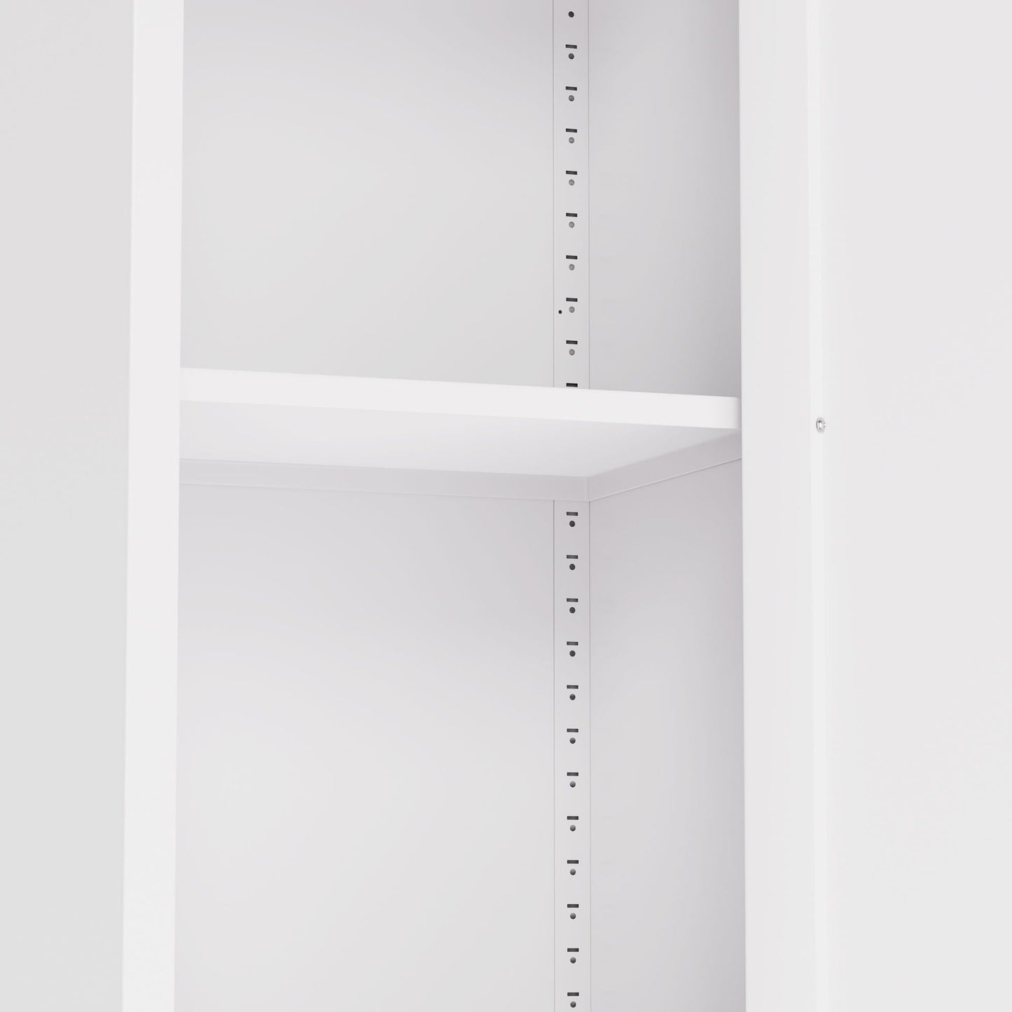 Tall Bathroom Storage Cabinet, 5-Tier Narrow With 2 Doors & Adjustable Shelves, Freestanding - White