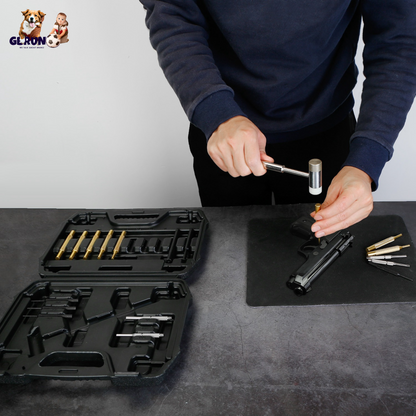 19Pcs Hammer Punch Set Drift Pin Punch Kit w/ Brass Chromium Plastic Punches for Gunsmithing Maintenance Armorers Watch Jewelry Craft w/ Portable Stor