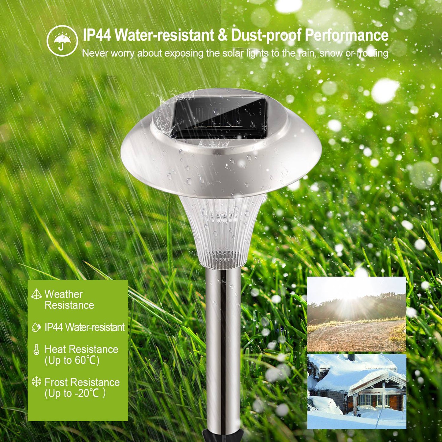 4Packs Solar Garden Lights Outdoor IP44 Waterproof Solar Pathway Lights Color Changing Landscape Lamps 10Hrs Lawn Lighting for Yard Driveway Walkway