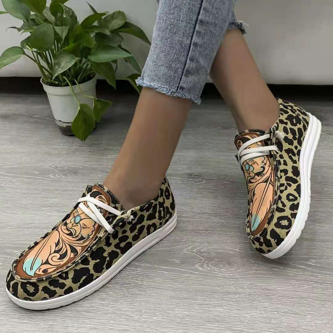 New creative muti-colored different fun patterned Canvas Shoes for Women