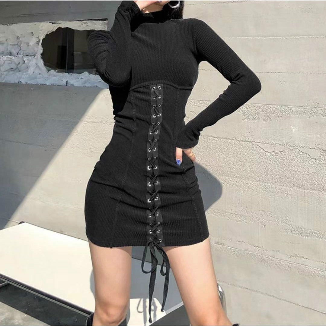 New Product Knitted Half-high Neck Slim-fit Dress