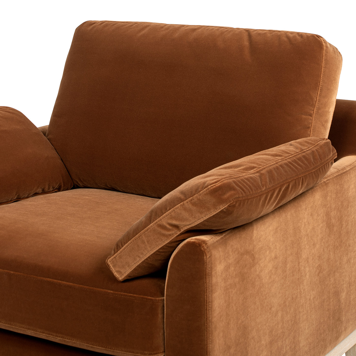 Pasadena 36" Wide Modern Farmhouse Accent Arm Chair, Burnt Orange Velvet