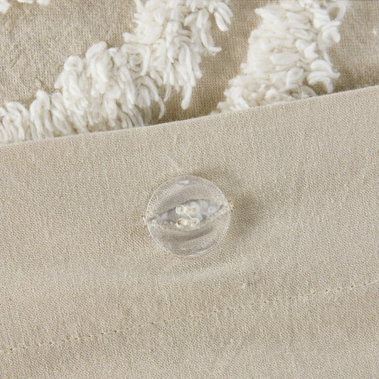 King/Cal King 3 Piece Tufted Cotton Duvet Cover Set