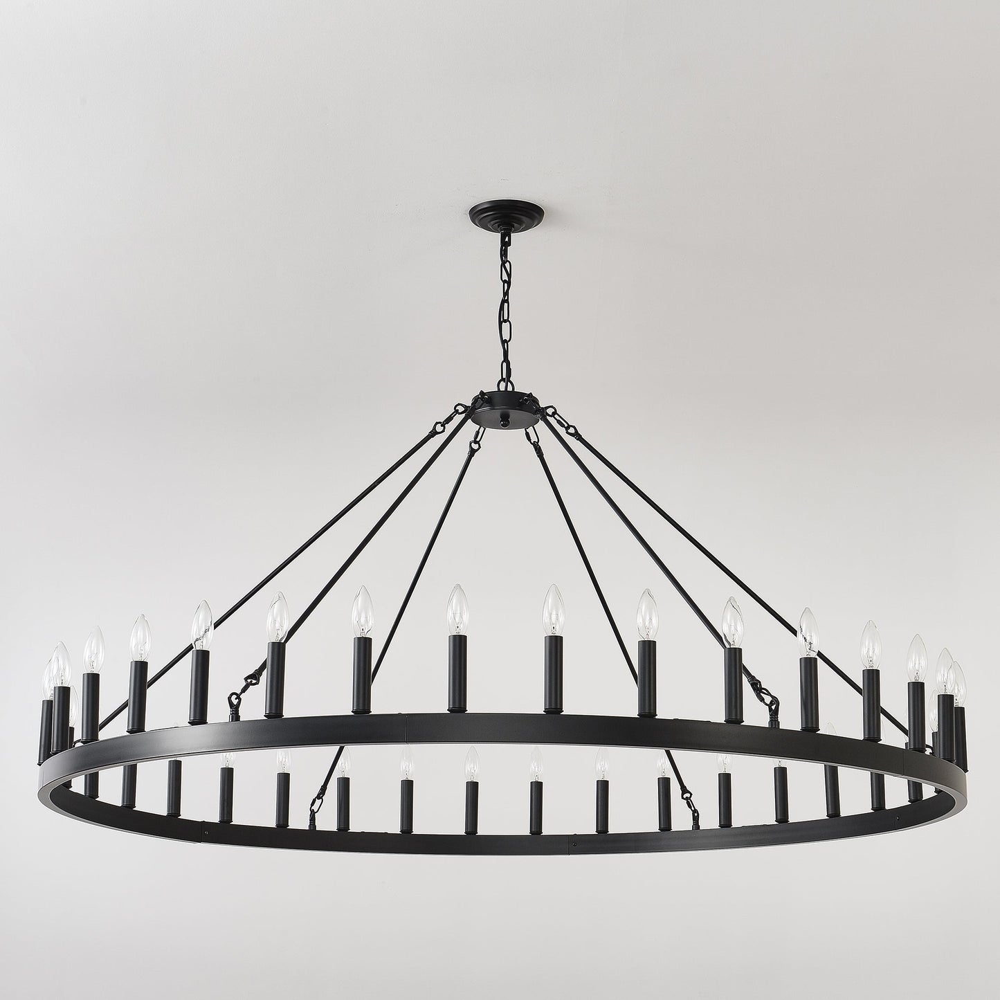 59.1 Inch 36-Light Wagon Wheel Chandelier