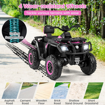 24V Kids ATV 2-Seater with 4 Motors with LED Lights and Music