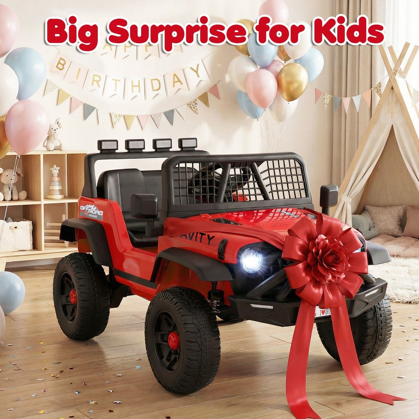 24V Ride On Car for Kids with Parent Remote Control and Music