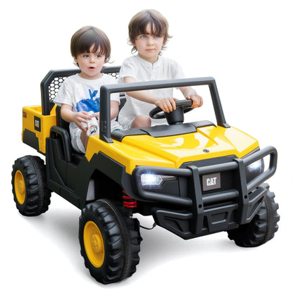 24V Ride-On Dump Truck 2-Seater with Remote Control - Yellow