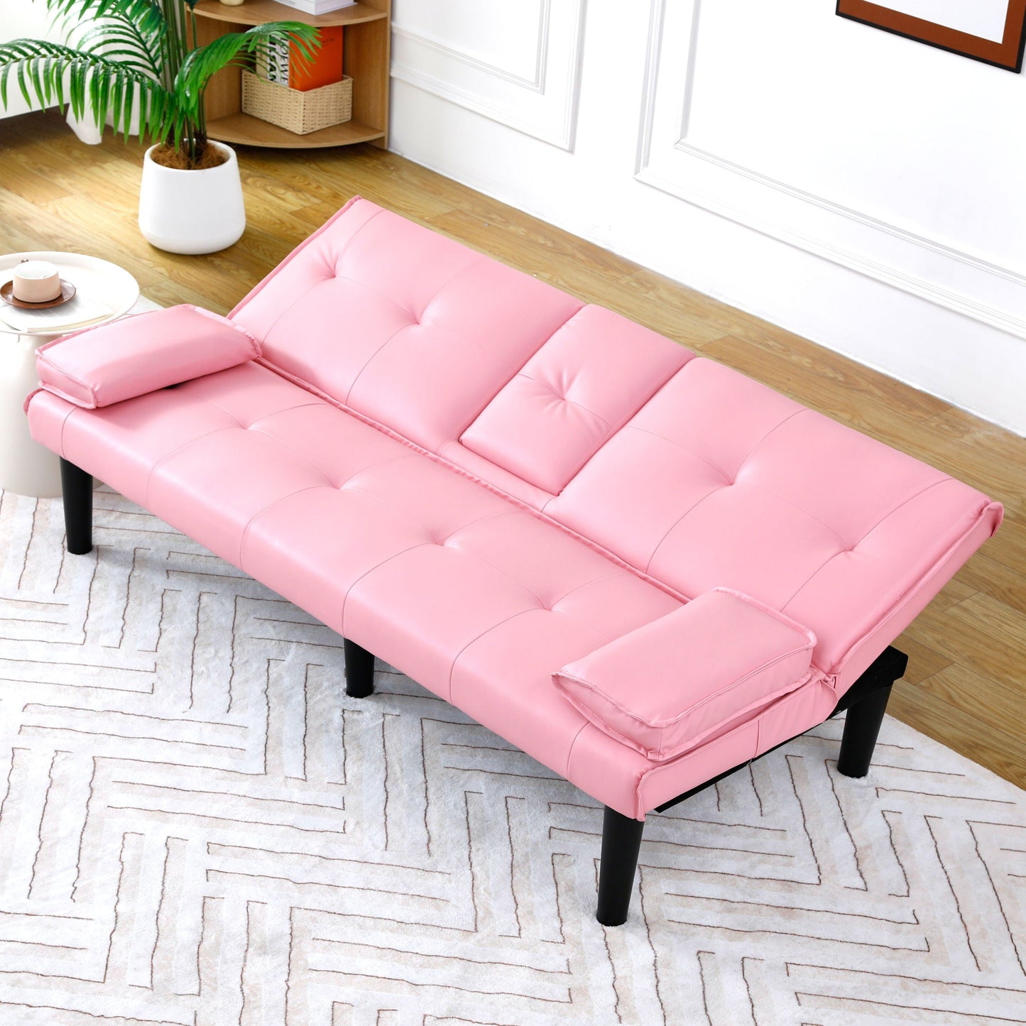 Sofa Bed With Foldable Design And Cup Holder