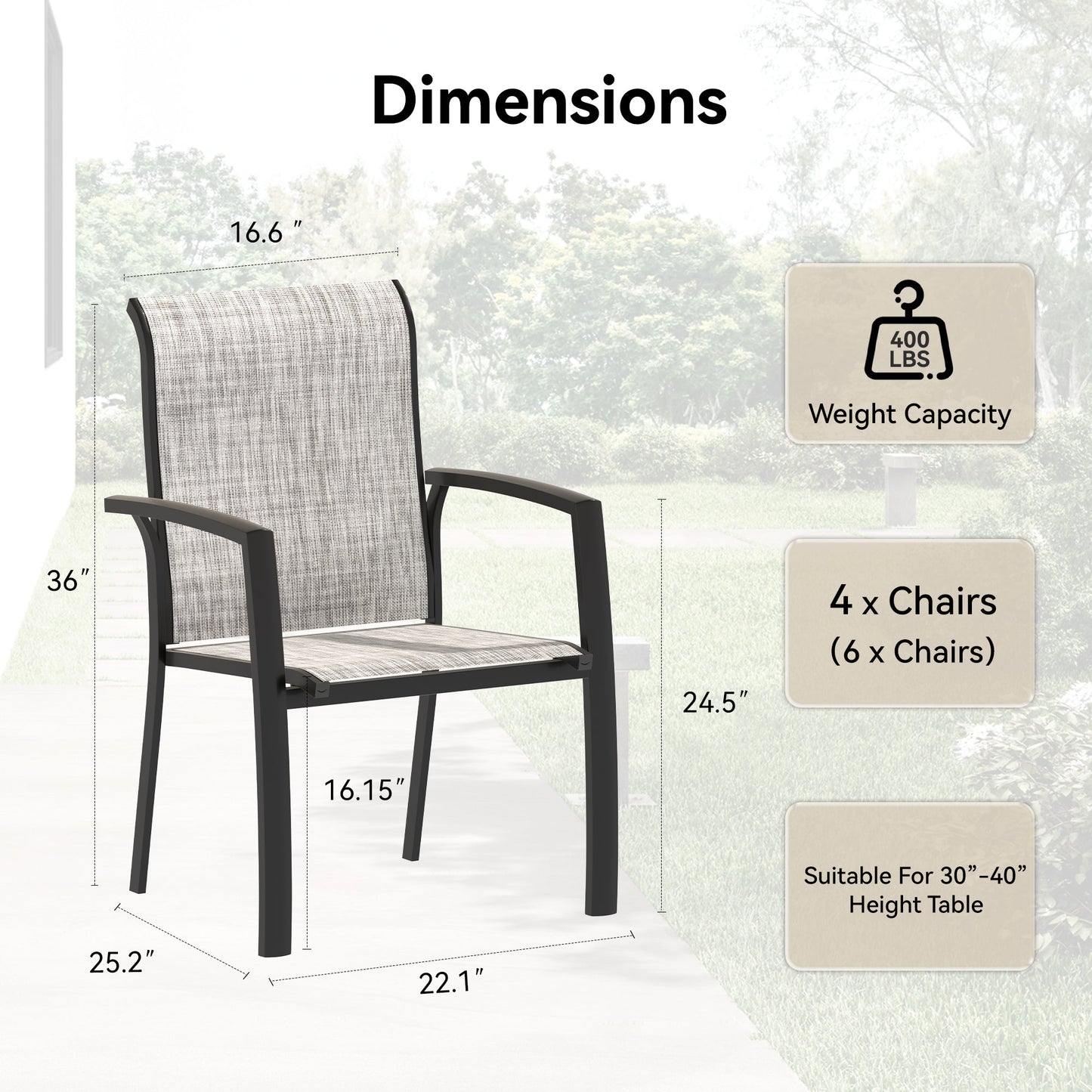 VRSHWO Garden Patio Chairs Set of 2