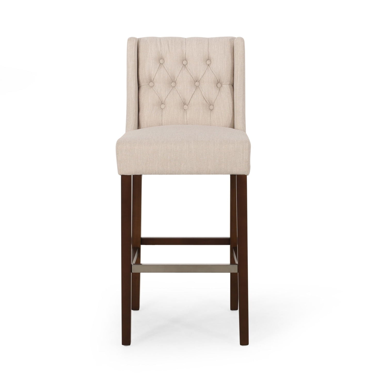 Solstara Upholstered Dining Barstool with Button Tufted and Wing Back