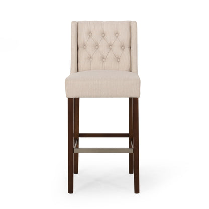 Solstara Upholstered Dining Barstool with Button Tufted and Wing Back