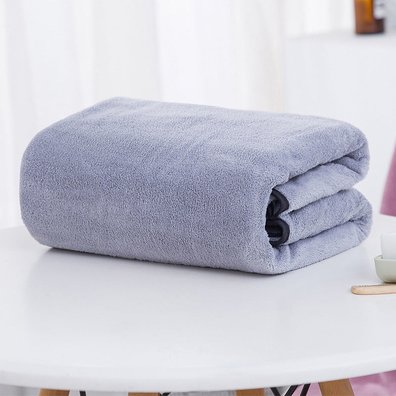 Coral Fleece Soft Bath Towel - Absorbent and Cozy Adult Household Essential