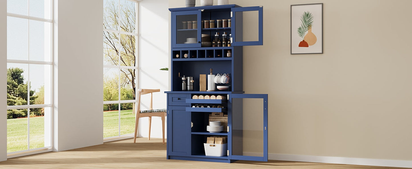 TOPMAX Farmhouse Freestanding Buffet with Hutch