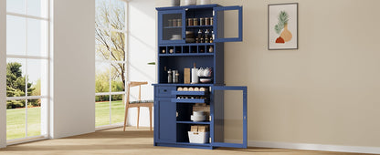 TOPMAX Farmhouse Freestanding Buffet with Hutch