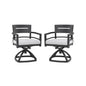 Outdoor Patio Swivel Rocker With Outdoor Grade Sunbrella Fabric Cushions (Set of 2) - Ember Black