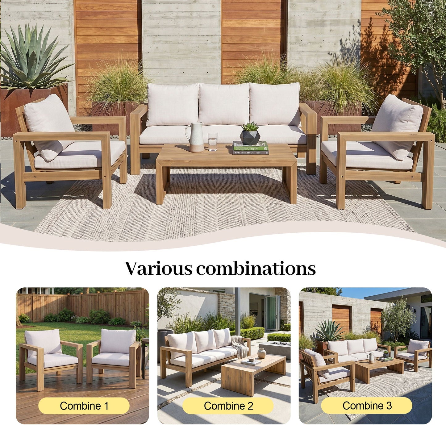 4 Piece Patio Sofa Set