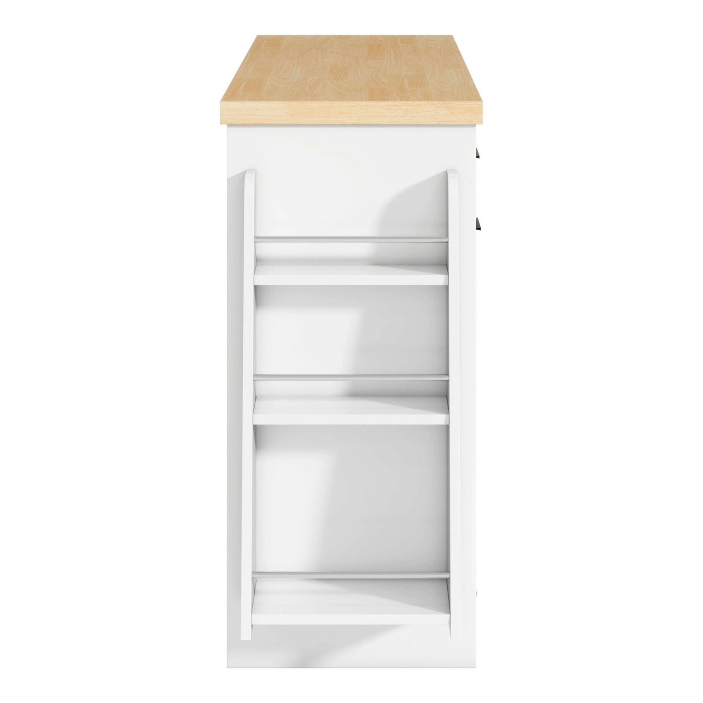 Kitchen Sideboard With Sliding Door Cabinet, 3 Tier Spice Rack