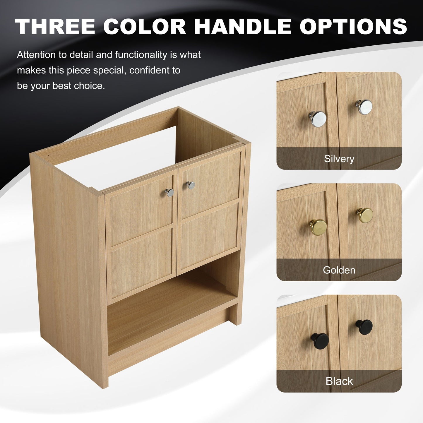 Modern Freestanding Bathroom Vanity With 2 Soft Closing Doors