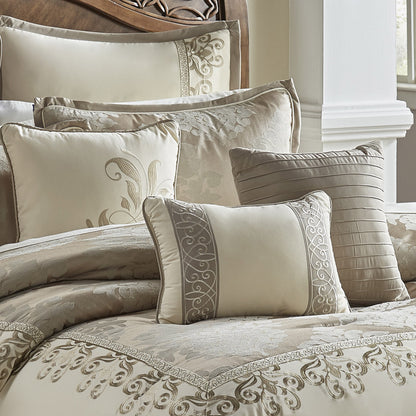 Hillcrest 9-Pc Ivory Damask Jacquard Comforter Ensemble